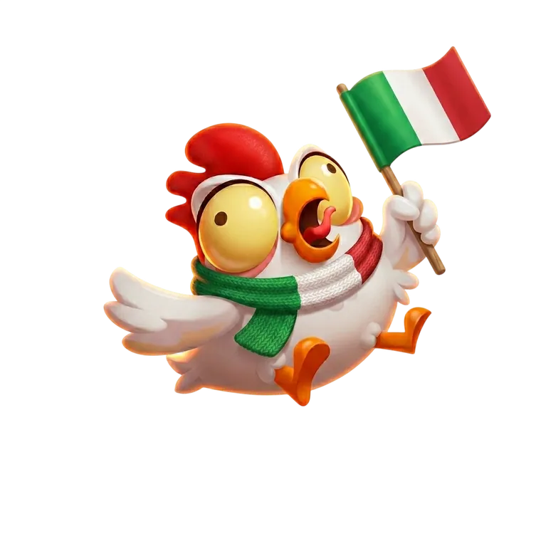 Chicken Road — il pollo mascotte del crash game di InOut Games con bandiera italiana